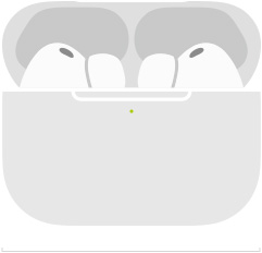 Ескіз AirPods Pro 3 в зарядному футлярі MagSafe (USB‑C): заокруглений корпус, світлодіодний індикатор живлення, кришка футляра відчинена, ширина в міліметрах