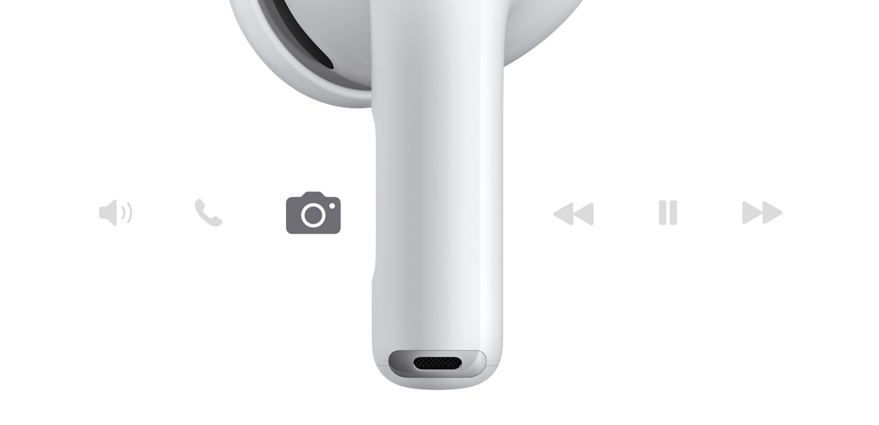 AirPods Pro 3, bezvadu austiņas, balta krāsa, īsa kājiņa