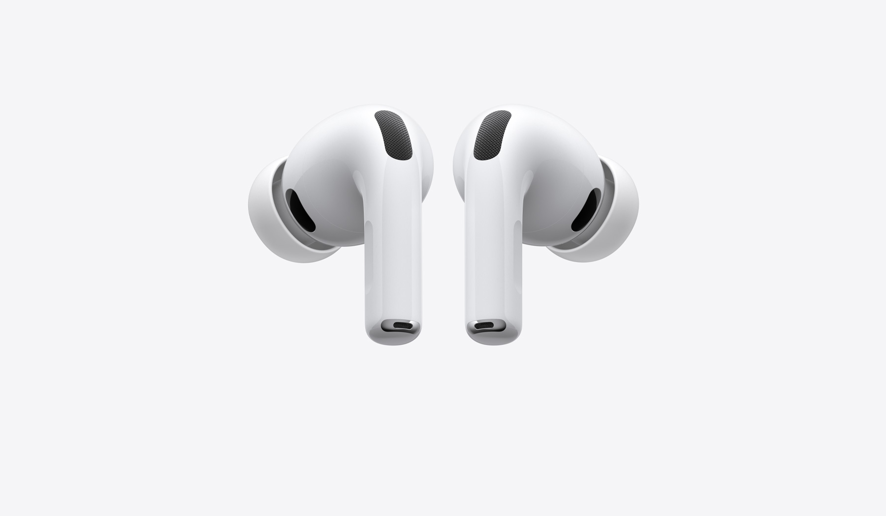 AirPods Pro 3, kreisā un labā bezvadu austiņa, balta krāsa, silikona uzgalīši